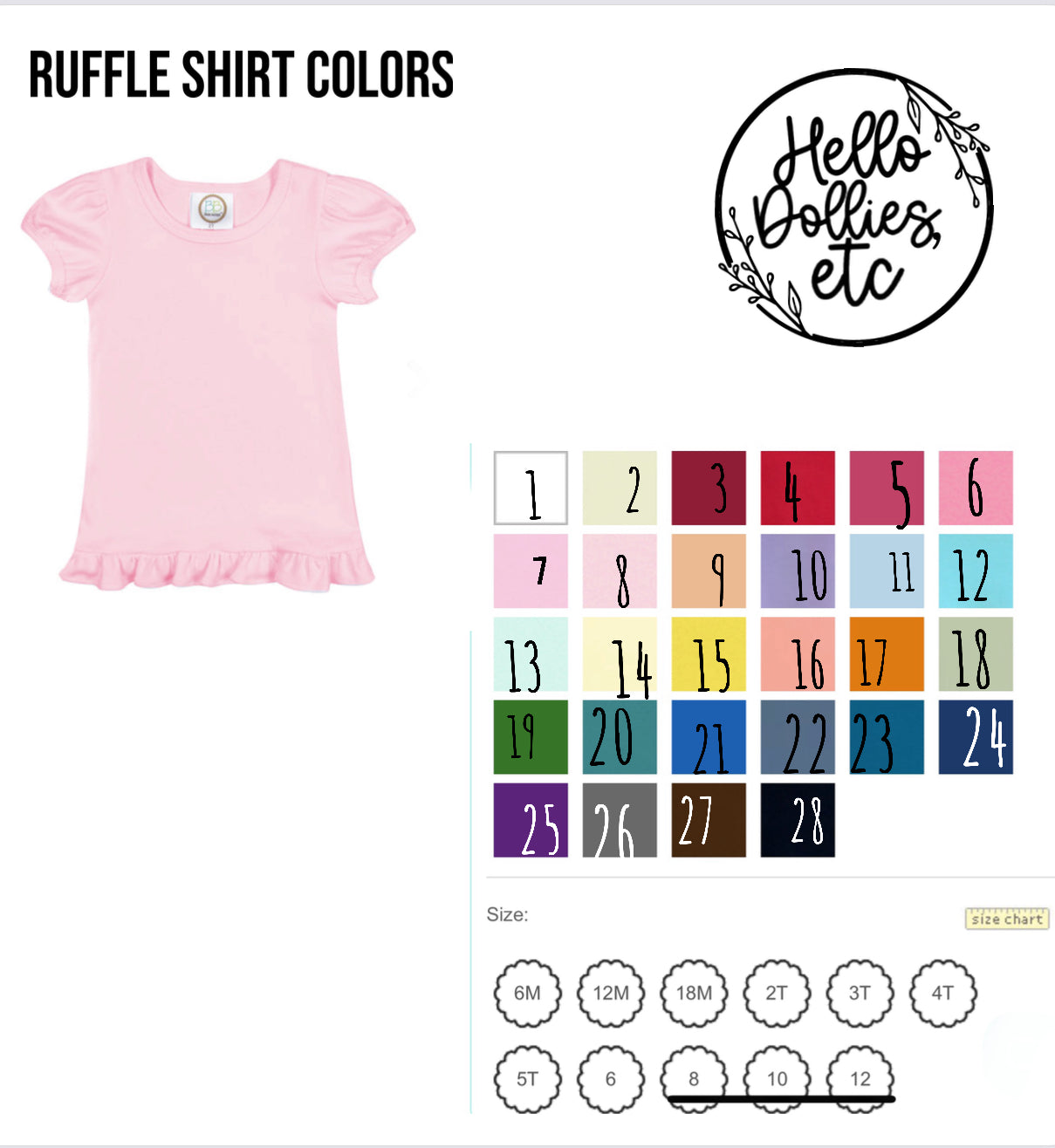 Ruffle shirt with design and name