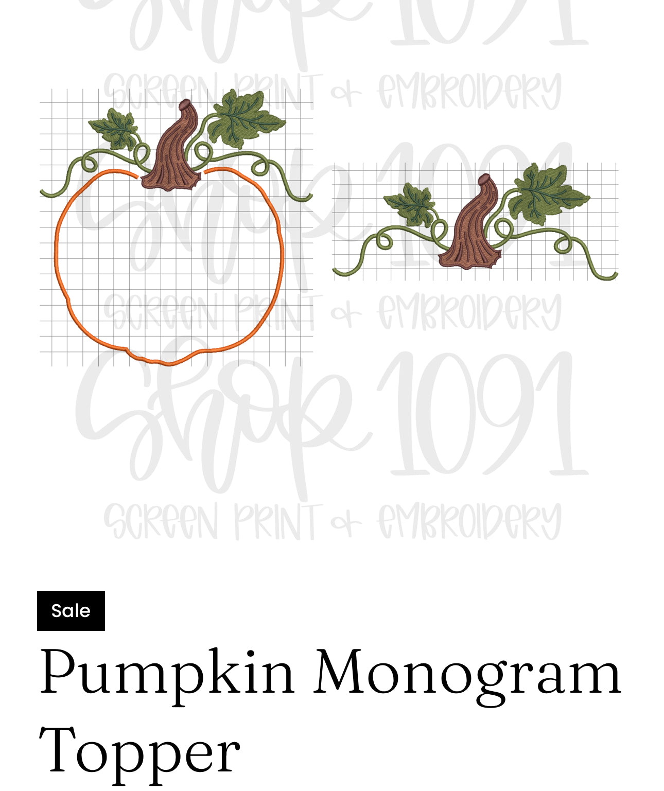 Pumpkin Mono Frame or Topper
