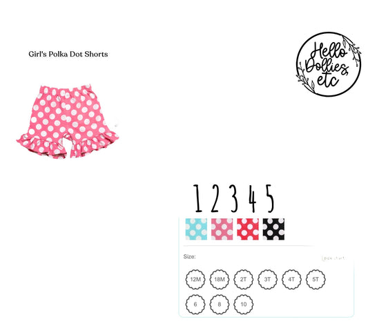 Polka Dot Shorts Girls