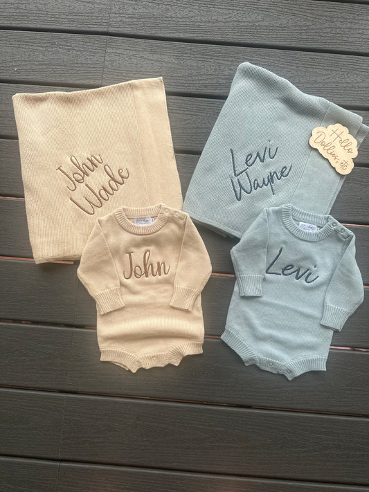 Knit Romper/Knit Blanket