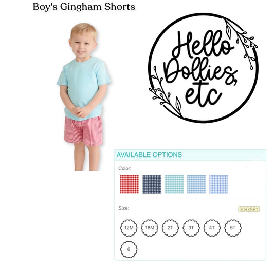 Gingham Shorts Boys