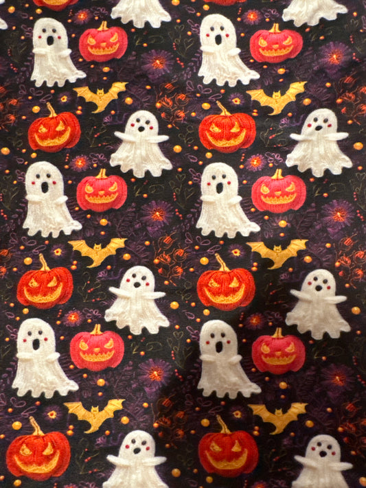 Halloween Ghosts and Colorful Pumpkins