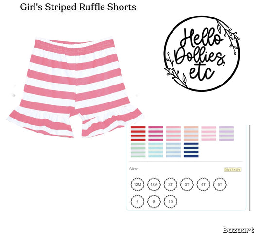 Striped Shorts Girls