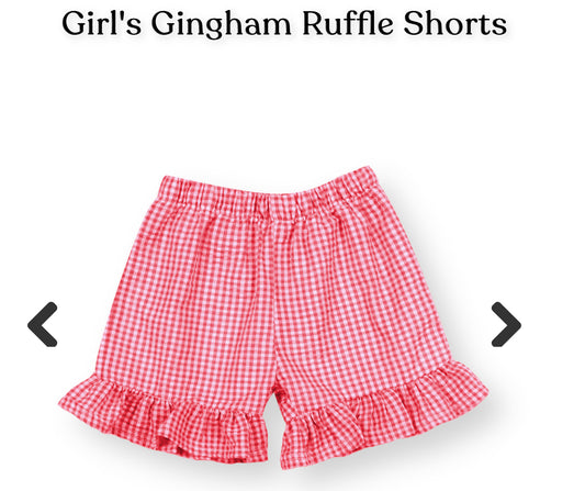 Gingham Shorts Girls