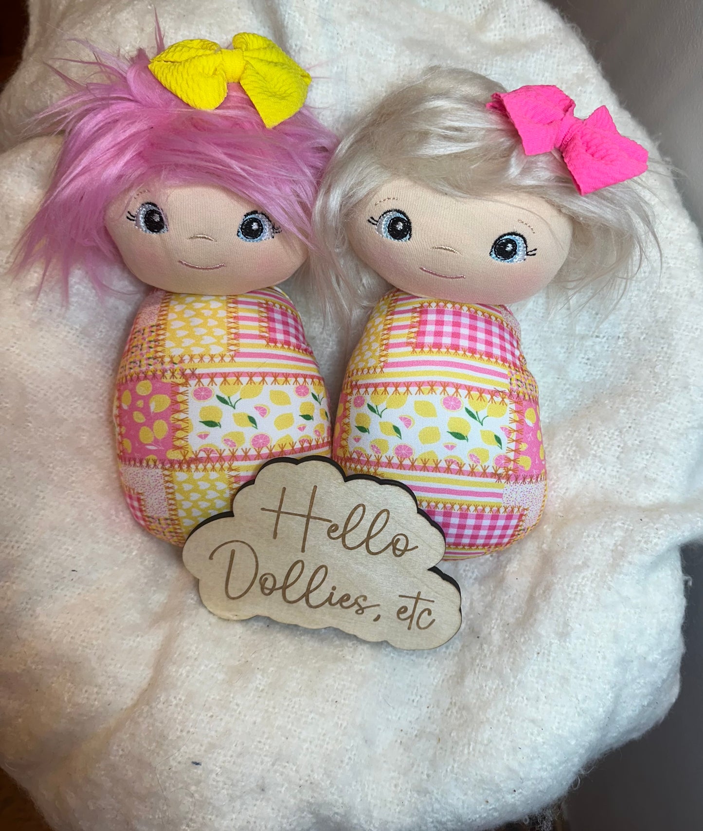Lemon Patchwork Homemade Hello Dollie. Customize Skin, Eye and Hair color.