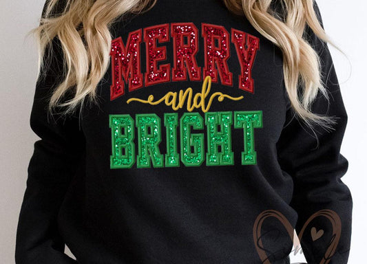 Merry & Bright with glitter HTV