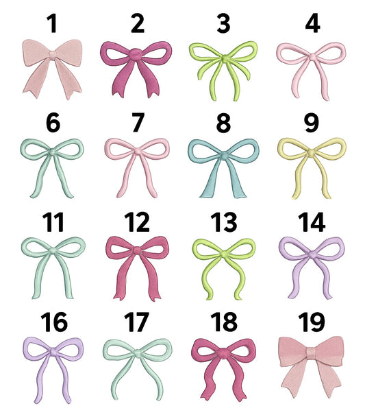 Bow Sweatshirt. You pick your shirt color, bow and bow color. Left chest design.