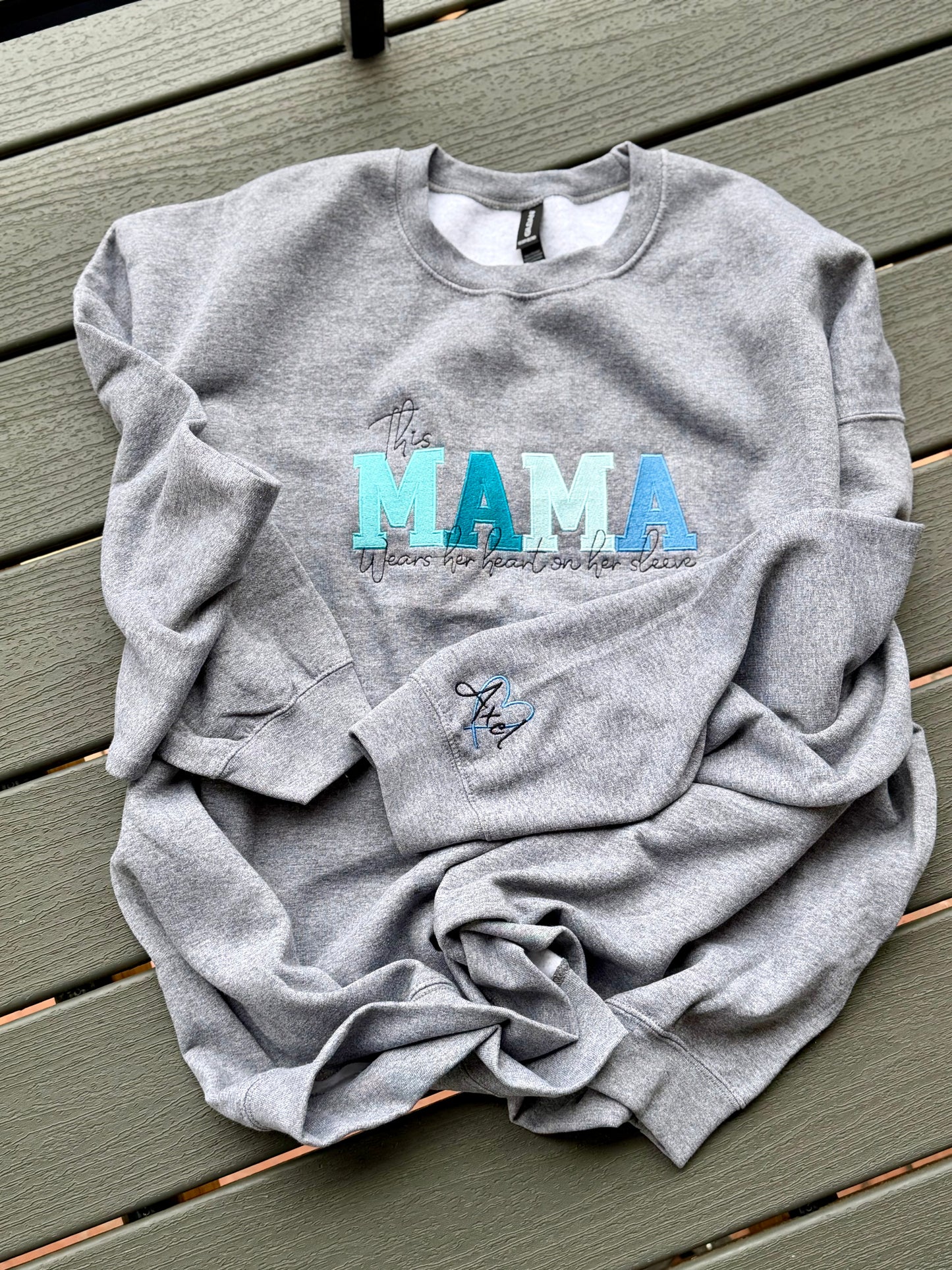 Mama VDay with name(s) on sleeve