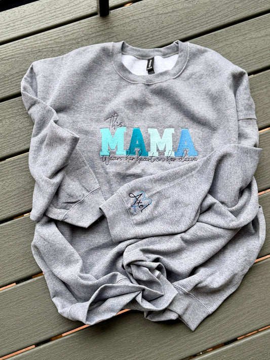Mama VDay with name(s) on sleeve