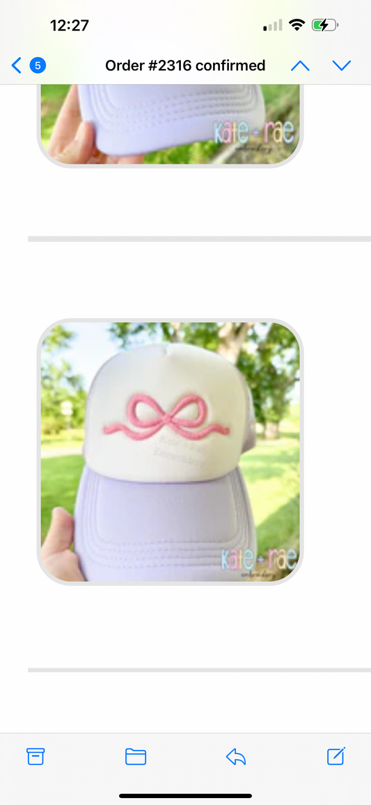 Long bow hat (puff)
